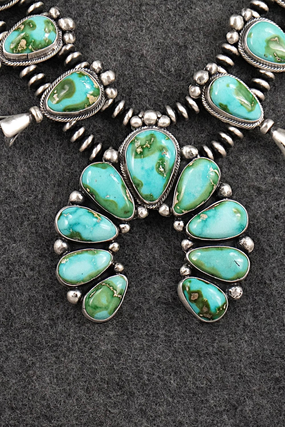 Turquoise & Sterling Silver Squash Blossom Set - Darrin Livingston