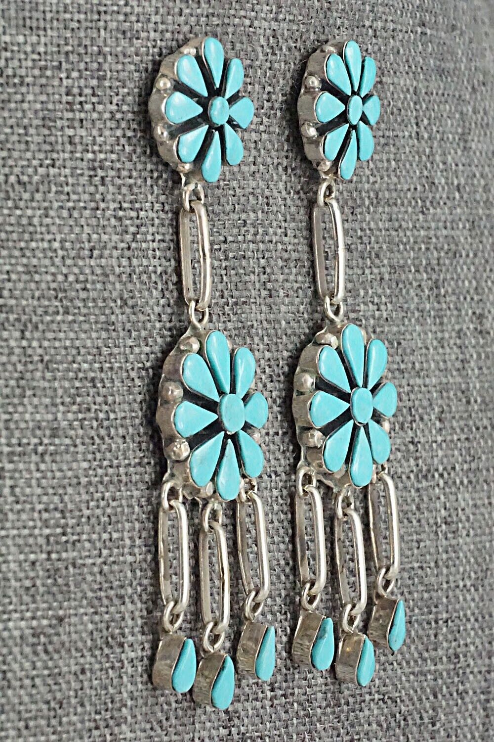 Turquoise & Sterling Silver Earrings - Arlo Kanteena