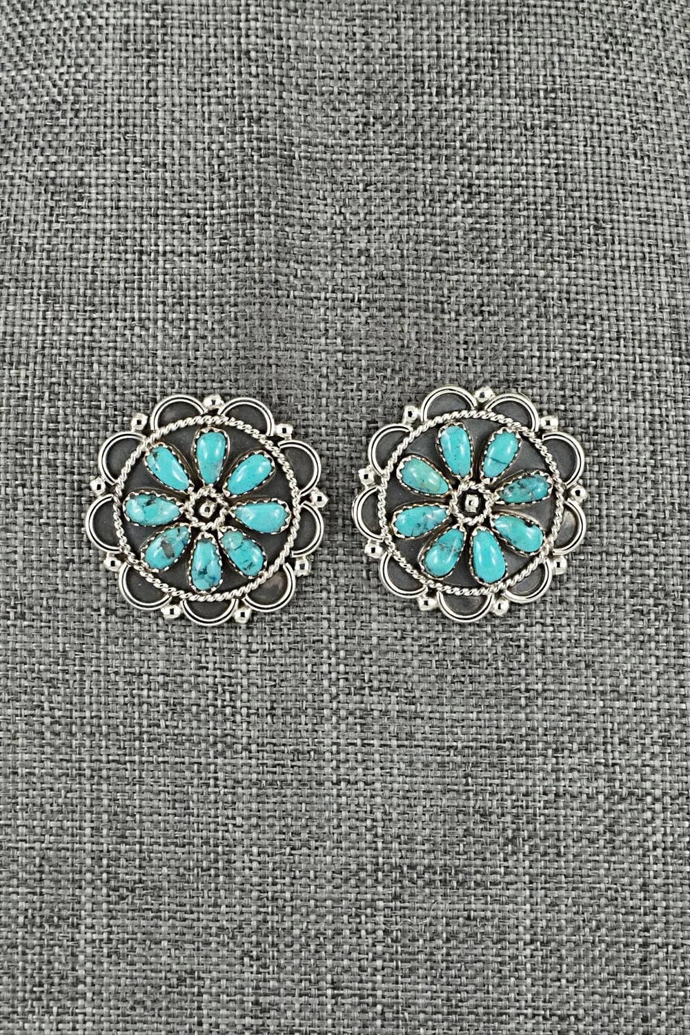 Turquoise & Sterling Silver Earrings - Gerald Mitchell