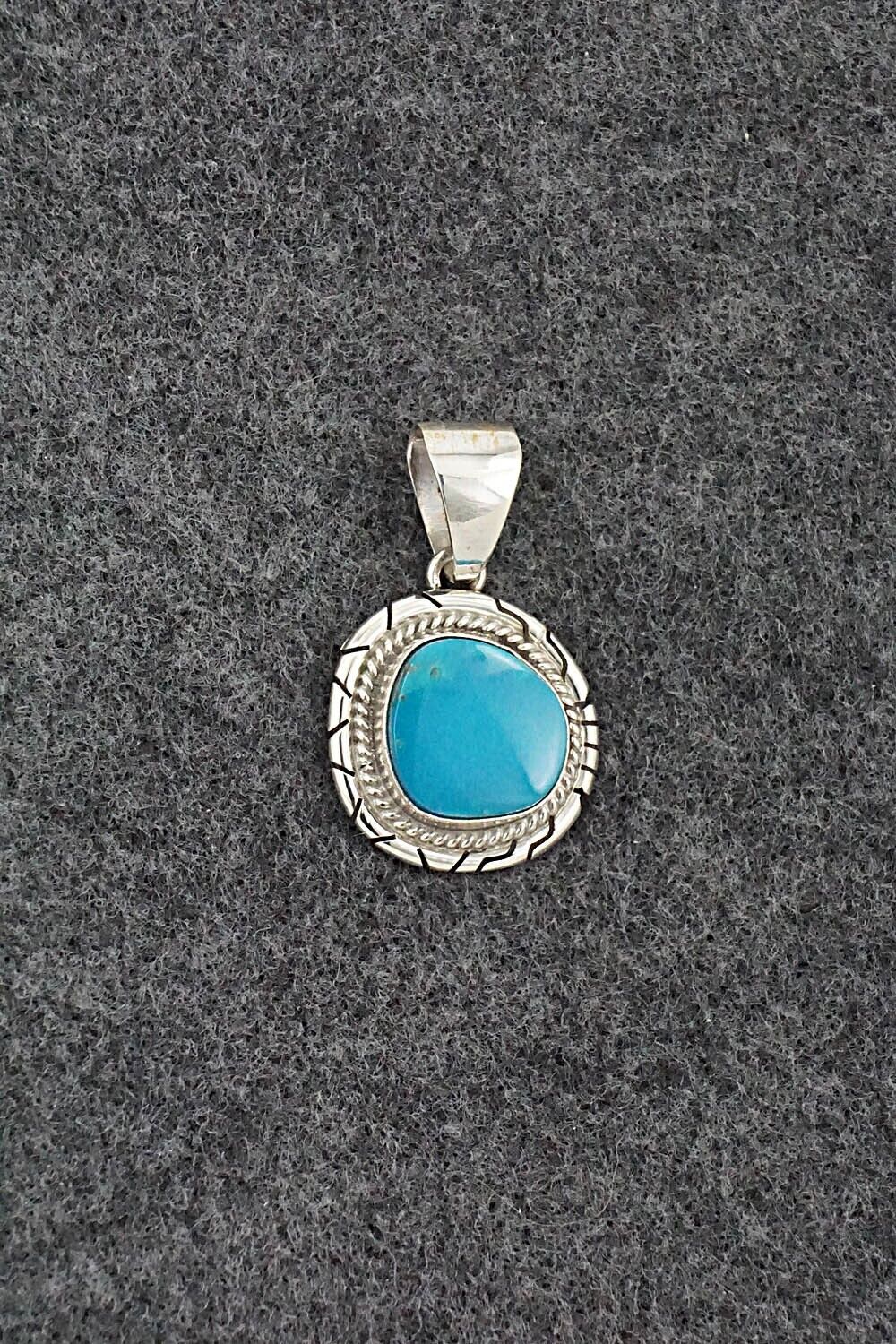 Turquoise & Sterling Silver Pendant - Peggy Skeets