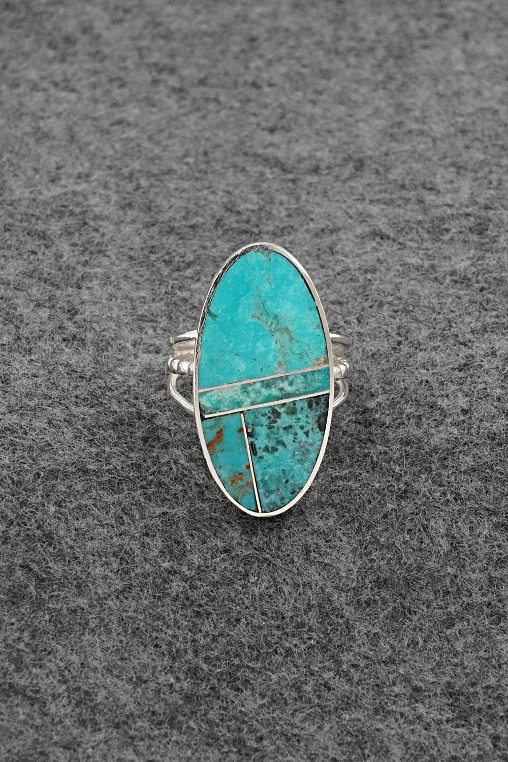 Turquoise & Sterling Silver Ring - Harold Smith - Size 8