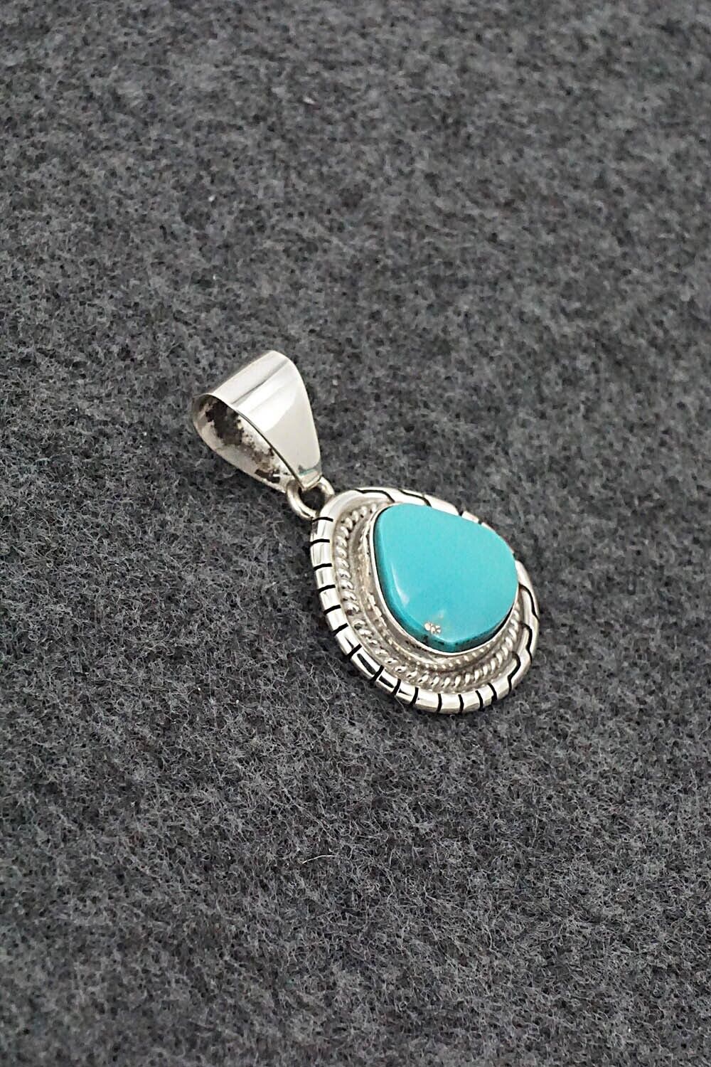 Turquoise & Sterling Silver Pendant - Peggy Skeets