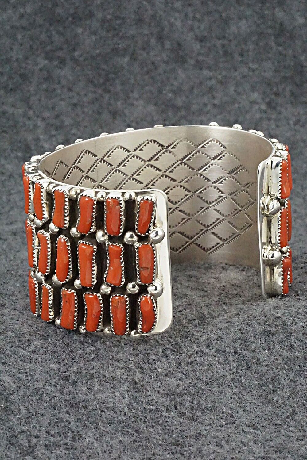 Coral & Sterling Silver Bracelet - Darlene Begay