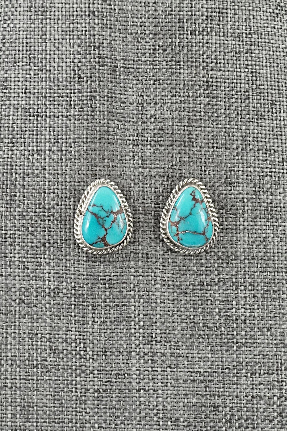 Turquoise & Sterling Silver Earrings - Eugene Gruber