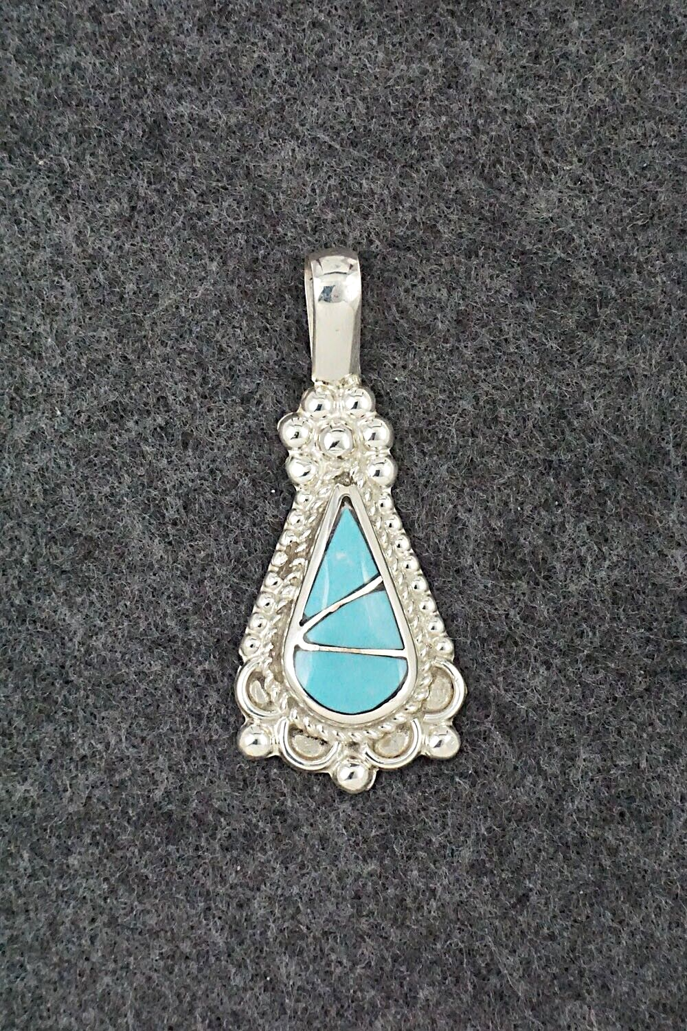 Turquoise & Sterling Silver Pendant - Juanita Yatsatie