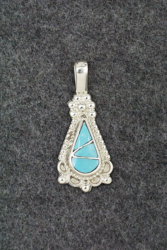 Turquoise & Sterling Silver Pendant - Juanita Yatsatie