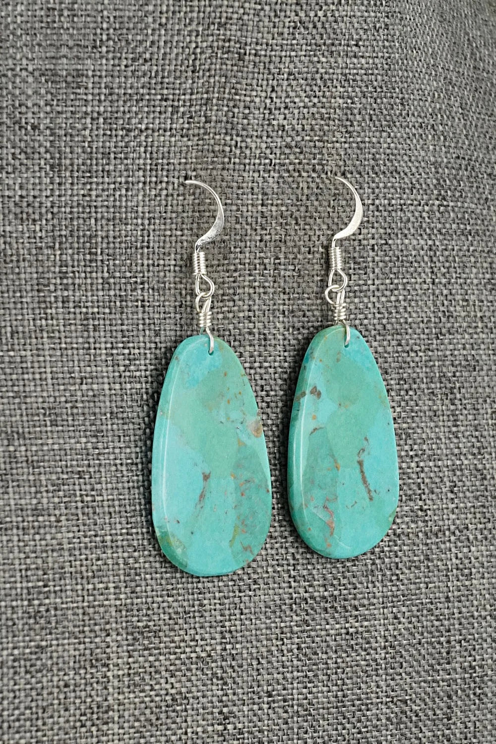 Turquoise & Sterling Silver Earrings - Lupe Lovato