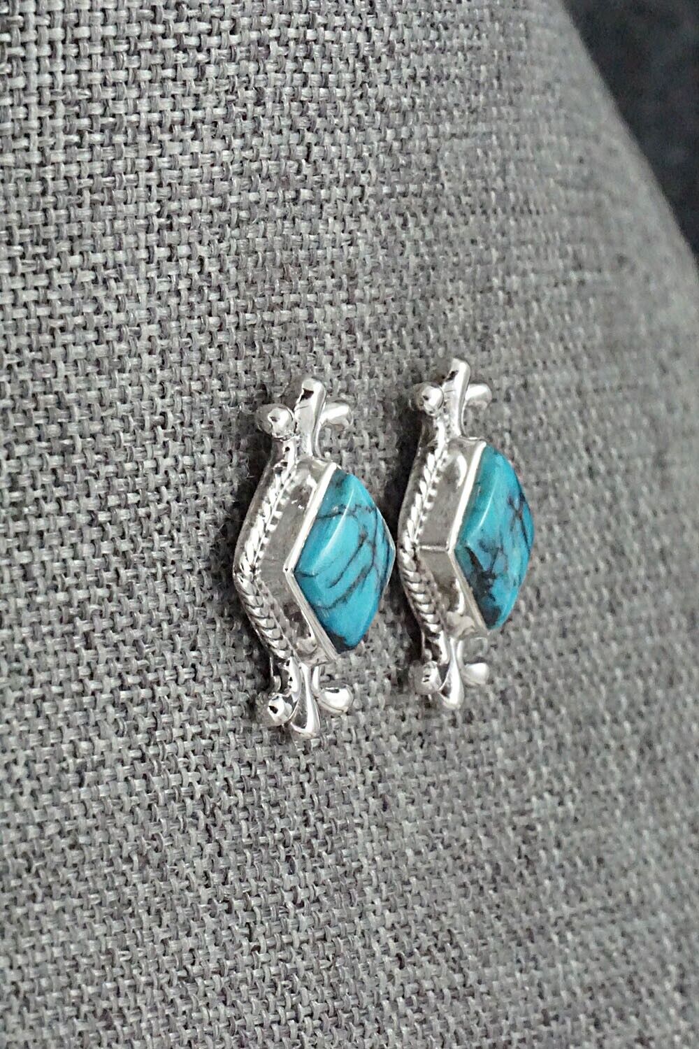 Turquoise and Sterling Silver Earrings - Louise Joe