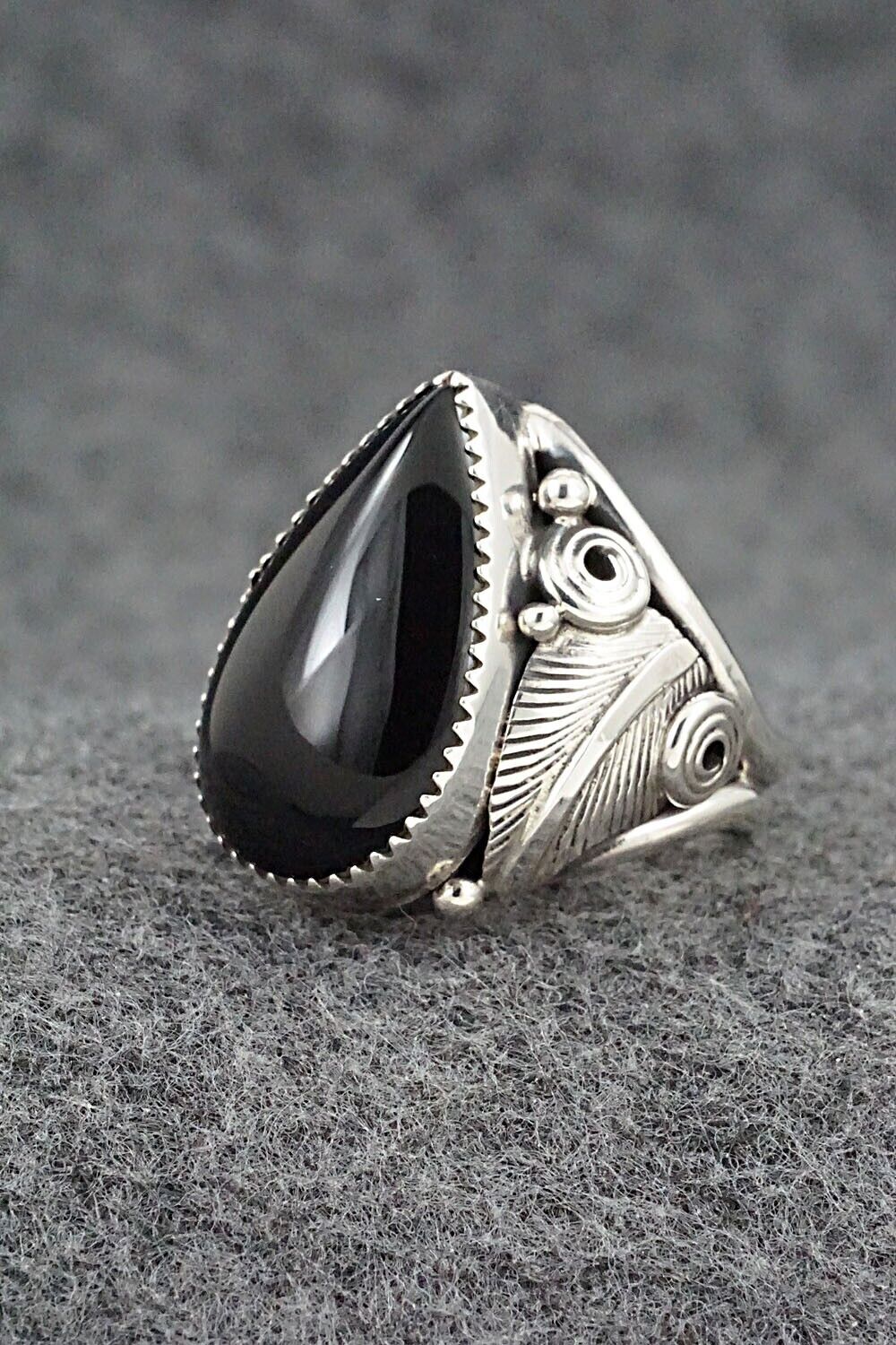 Onyx & Sterling Silver Ring - Darrell Morgan - Size 9.5