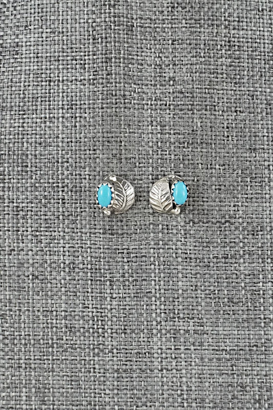 Turquoise & Sterling Silver Earrings - Roselene Joe