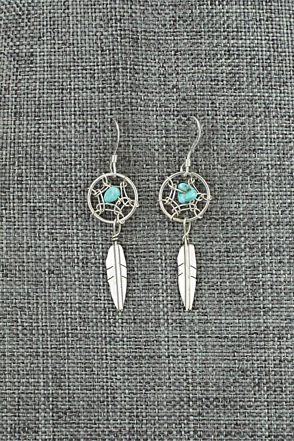 Turquoise & Sterling Silver Earrings - Lorenzo Arviso Jr.