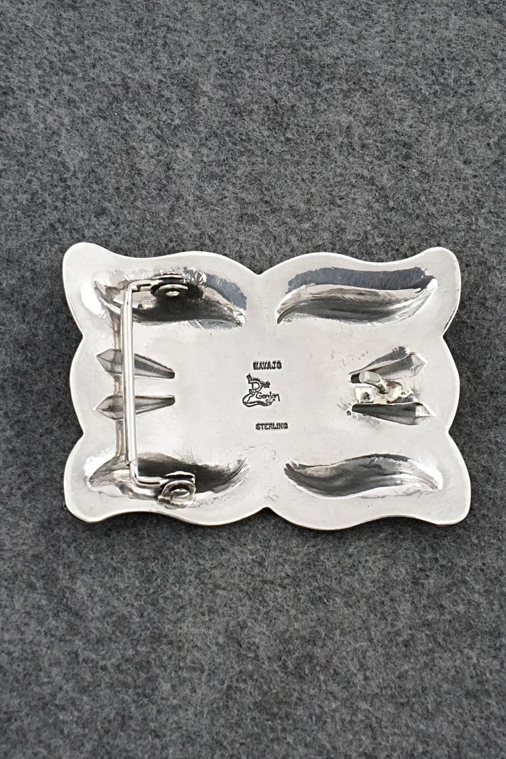 Turquoise & Sterling Silver Belt Buckle - Delbert Gordon