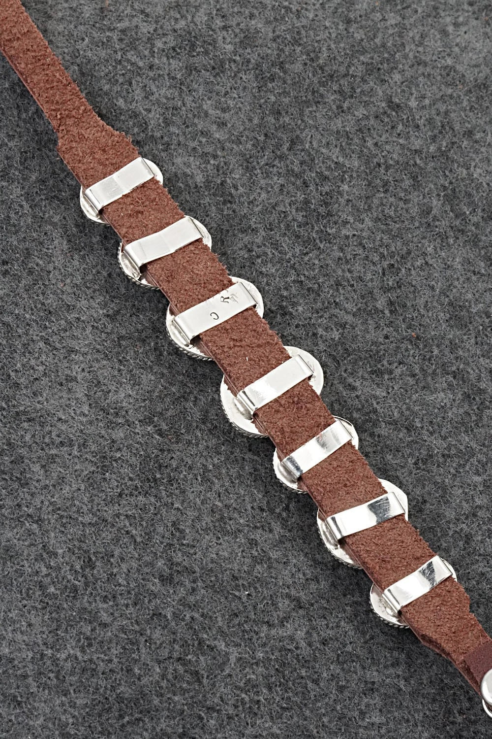 Turquoise, Sterling Silver & Leather Bracelet - Rosita Charlie