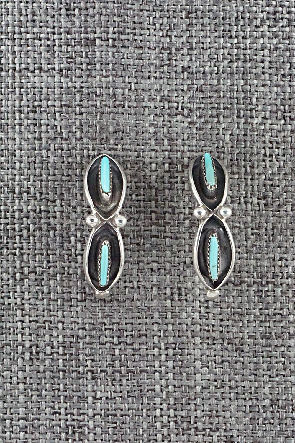 Turquoise & Sterling Silver Earrings - Fernando Othole