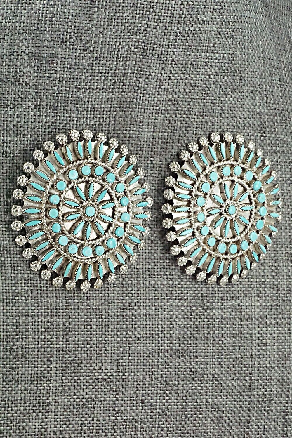 Turquoise & Sterling Silver Earrings - Merlinda Chavez