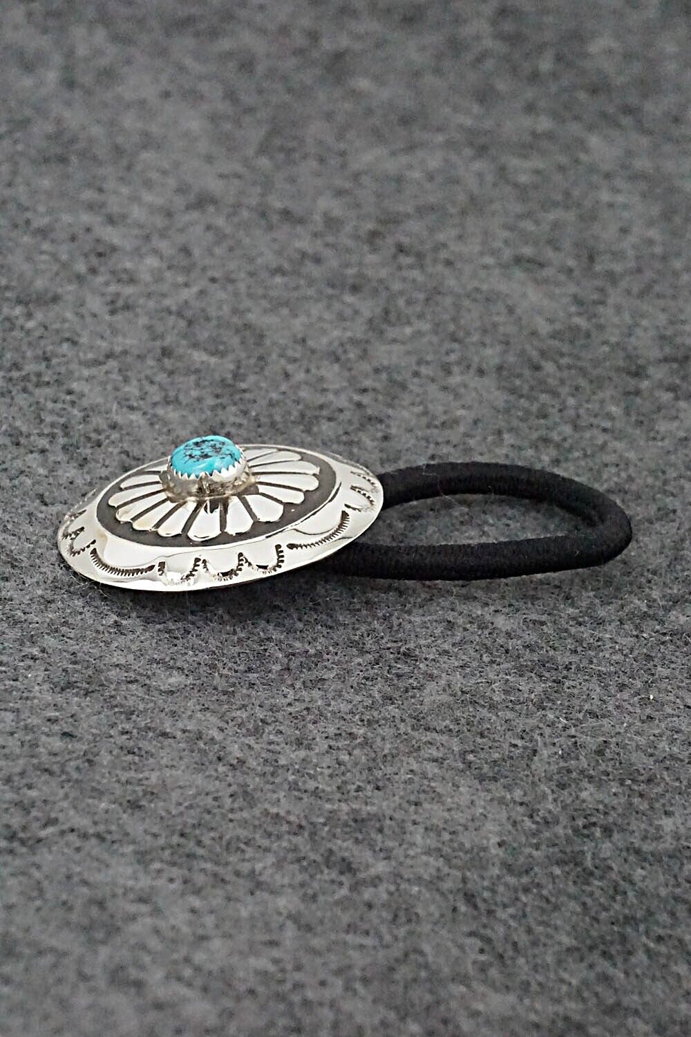 Turquoise & Sterling Silver Hair Tie - Jolene Begay