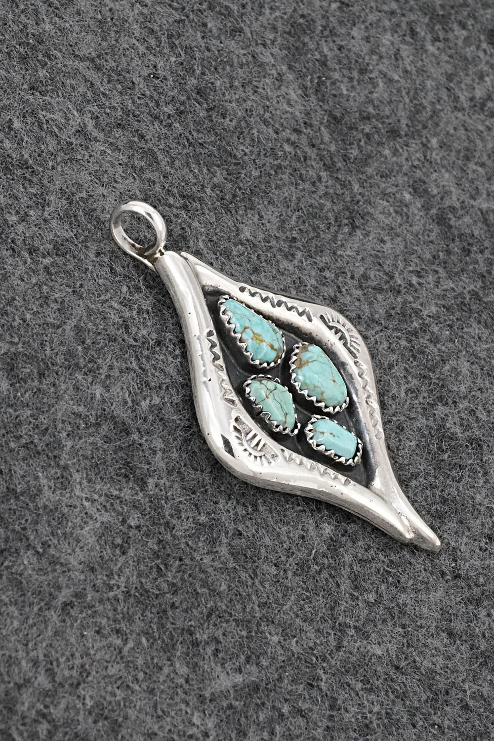 Turquoise & Sterling Silver Pendant - Wilbur Iule