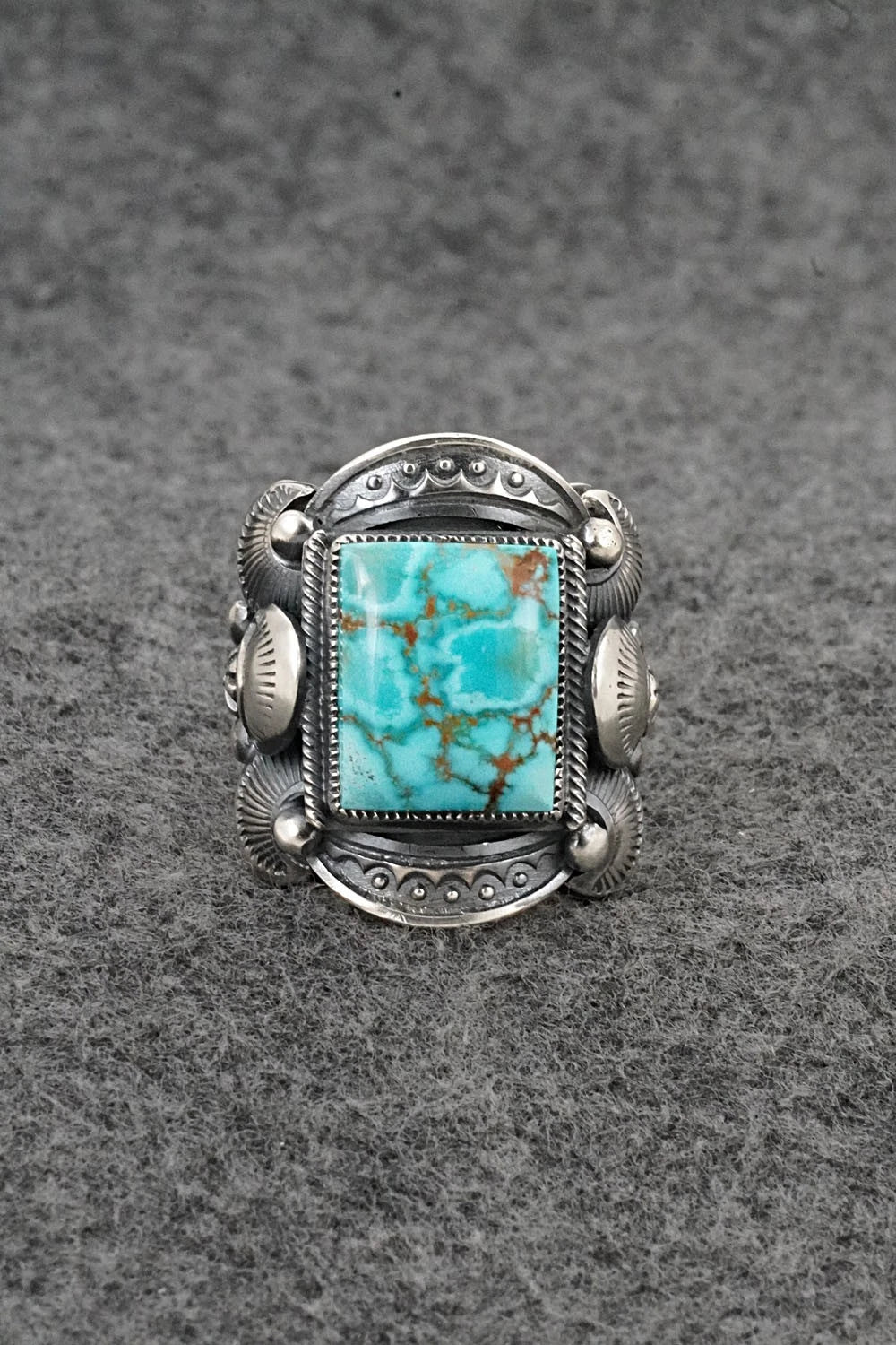 Turquoise & Sterling Silver Ring - Delbert Gordon - Size 9