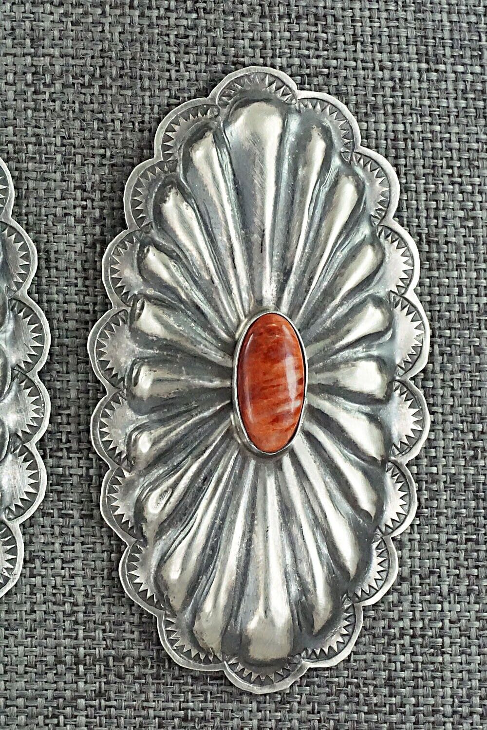 Spiny Oyster and Sterling Silver Earrings - Rita Lee