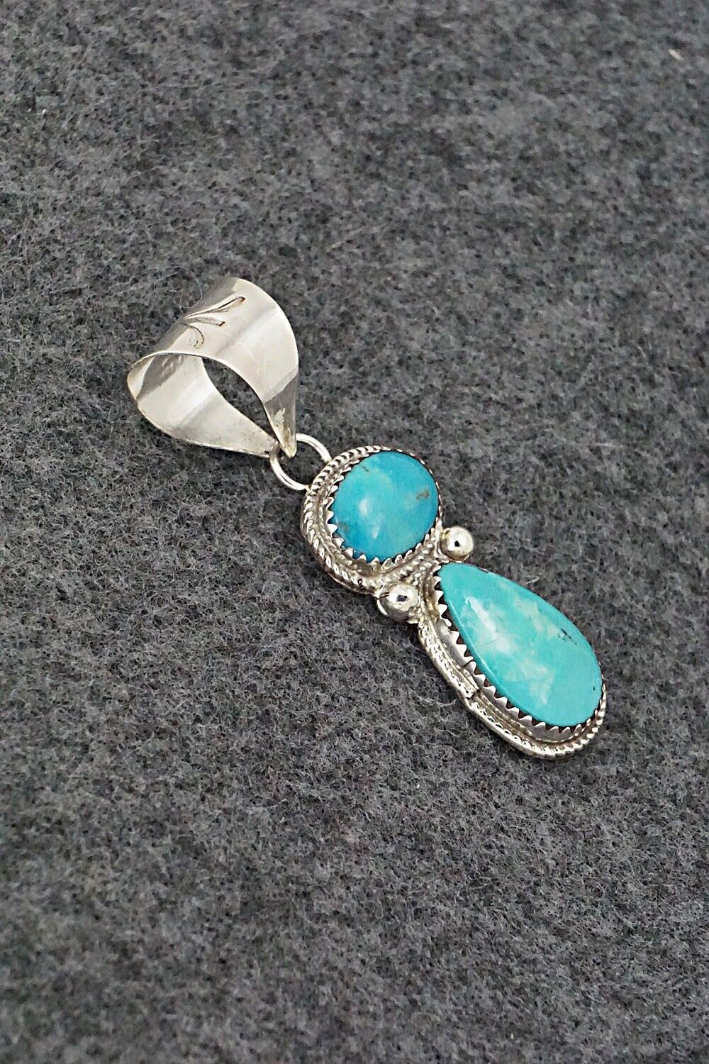 Turquoise & Sterling Silver Pendant - Ernest Hawthorne