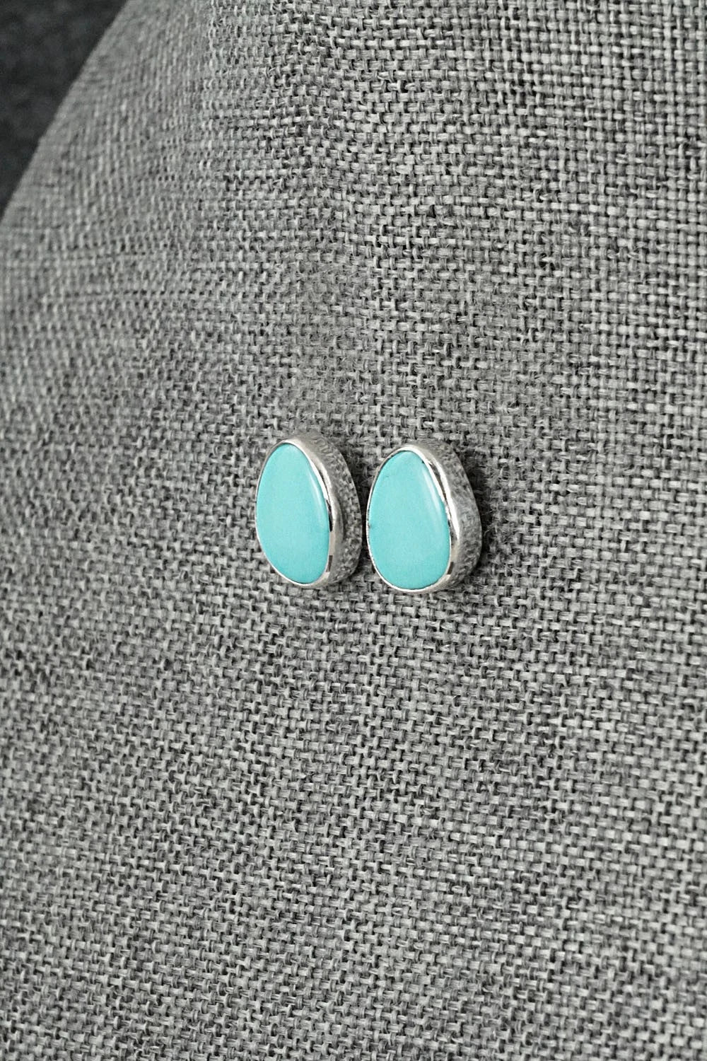 Turquoise & Sterling Silver Earrings - Eugene Gruber