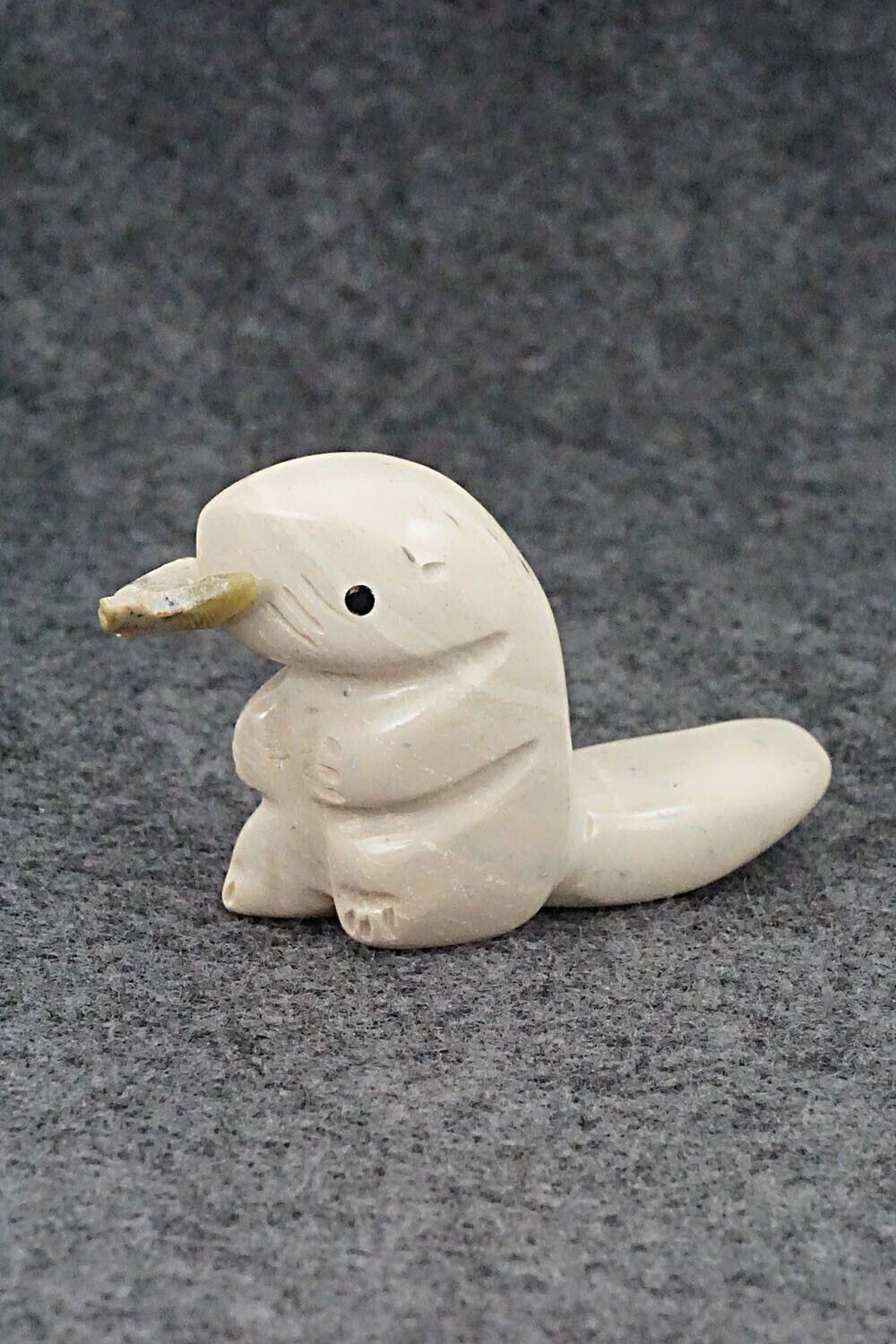 Otter with Fish Zuni Fetish Carving - Justin Red Elk