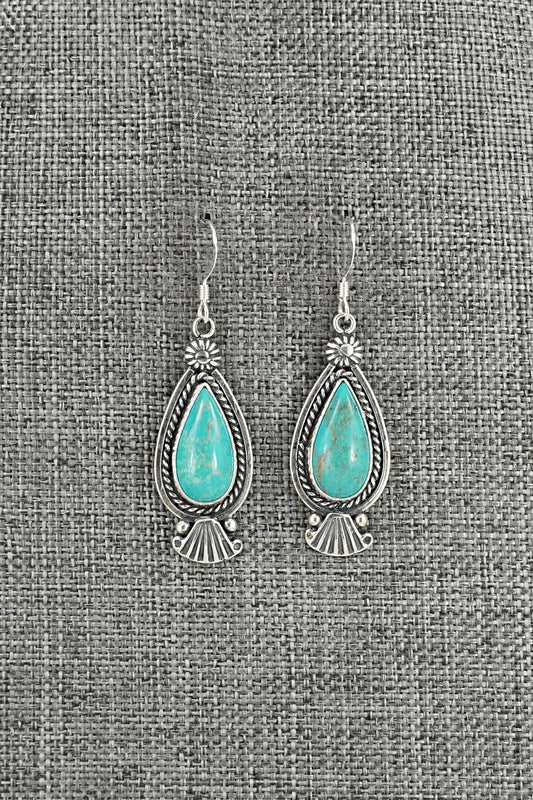 Turquoise & Sterling Silver Earrings - Verley Betone