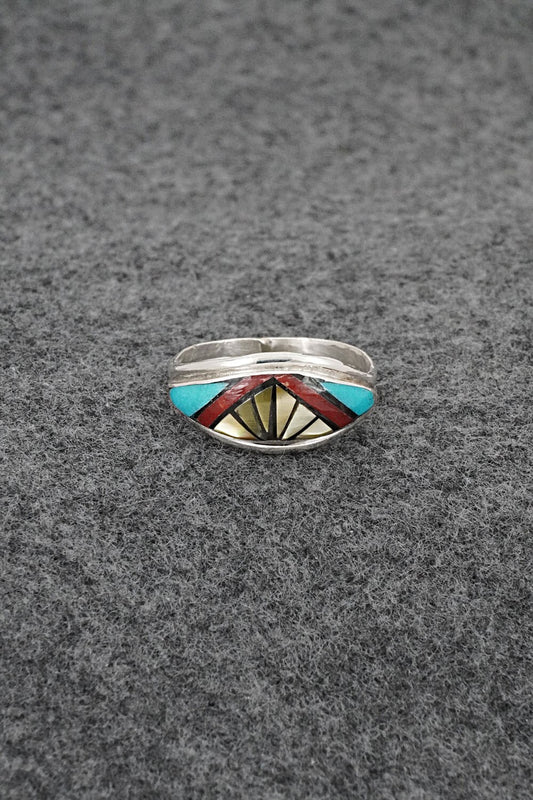 Multi-Stone & Sterling Silver Inlay Ring - Ola Eriacho - Size 8