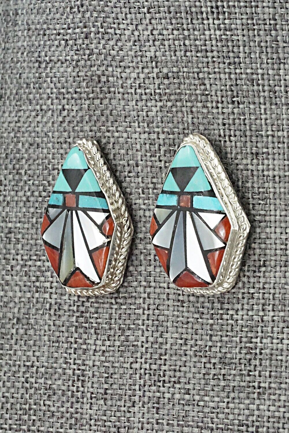 Multi-Stone Inlay & Sterling Silver Earrings - Ola Eriacho