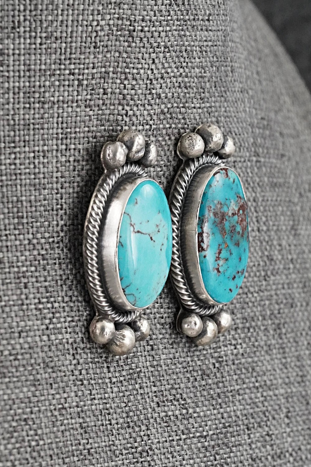 Turquoise & Sterling Silver Necklace and Earrings Set - Kathleen Livingston
