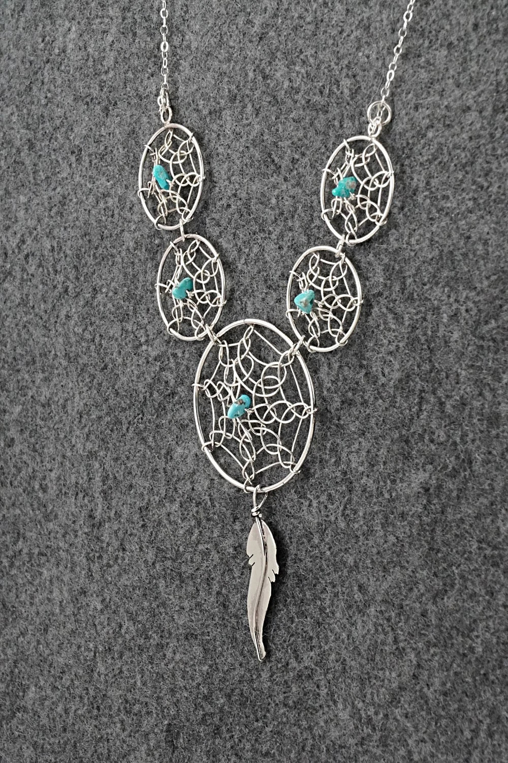 Turquoise & Sterling Silver Necklace - Lorenzo Arviso