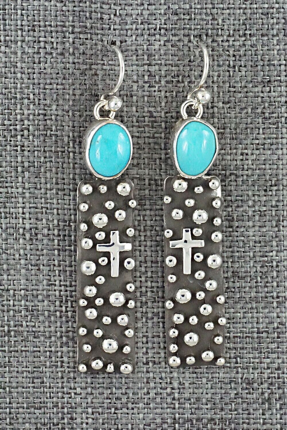 Turquoise & Sterling Silver Earrings - Raymond Coriz