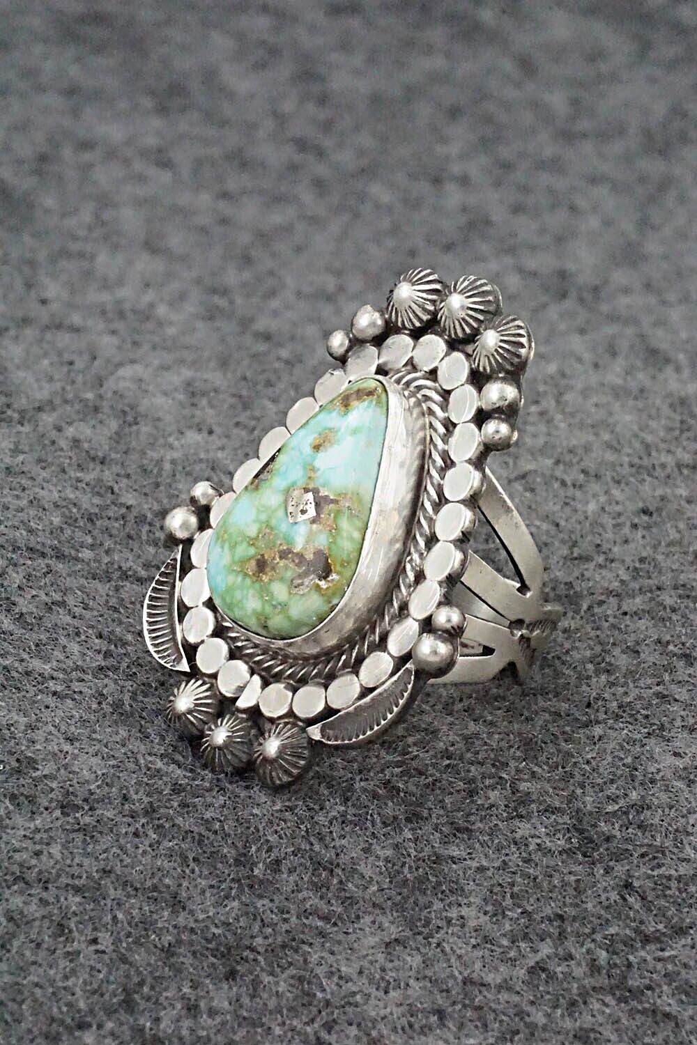 Turquoise & Sterling Silver Ring - Tom Lewis - Size 8.5