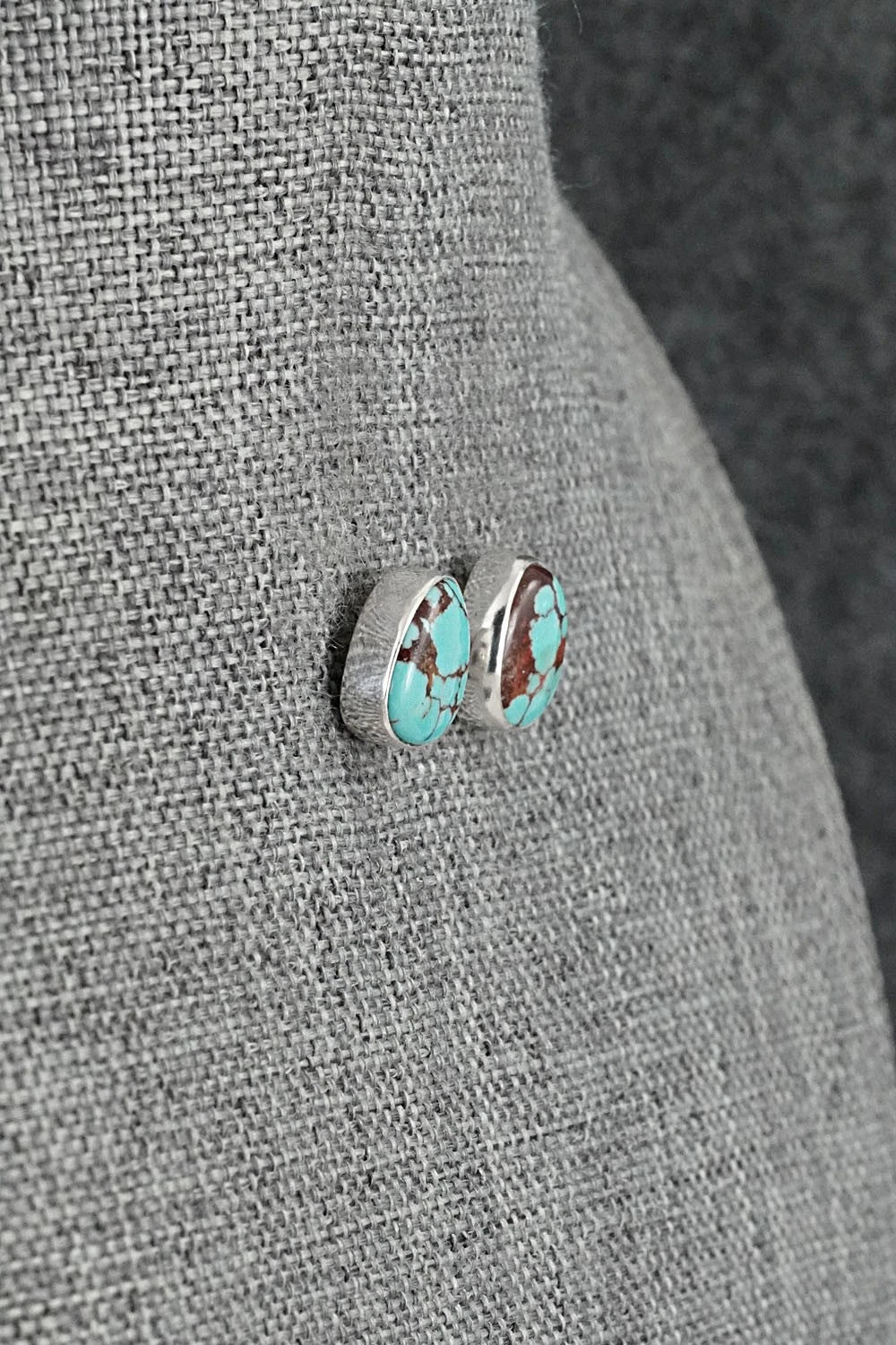 Turquoise & Sterling Silver Earrings - Eugene Gruber