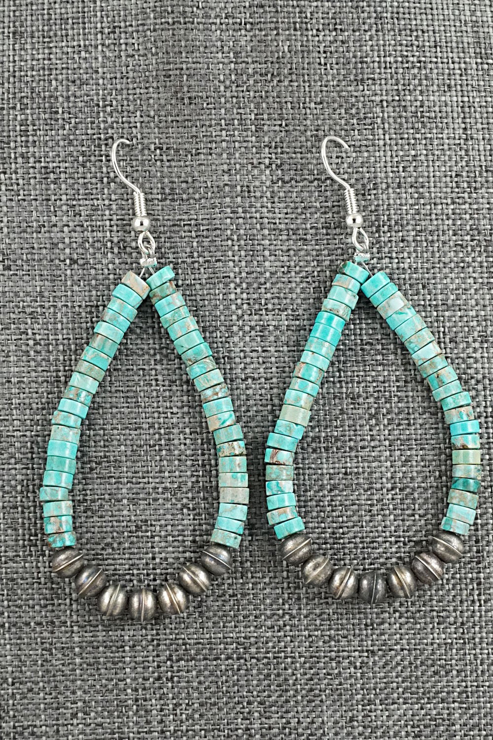 Turquoise & Sterling Silver Earrings - Quaylon Sam