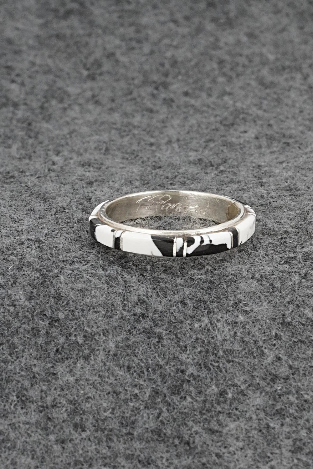 White Buffalo & Sterling Silver Ring - Terrance Panteah - Size 12.5