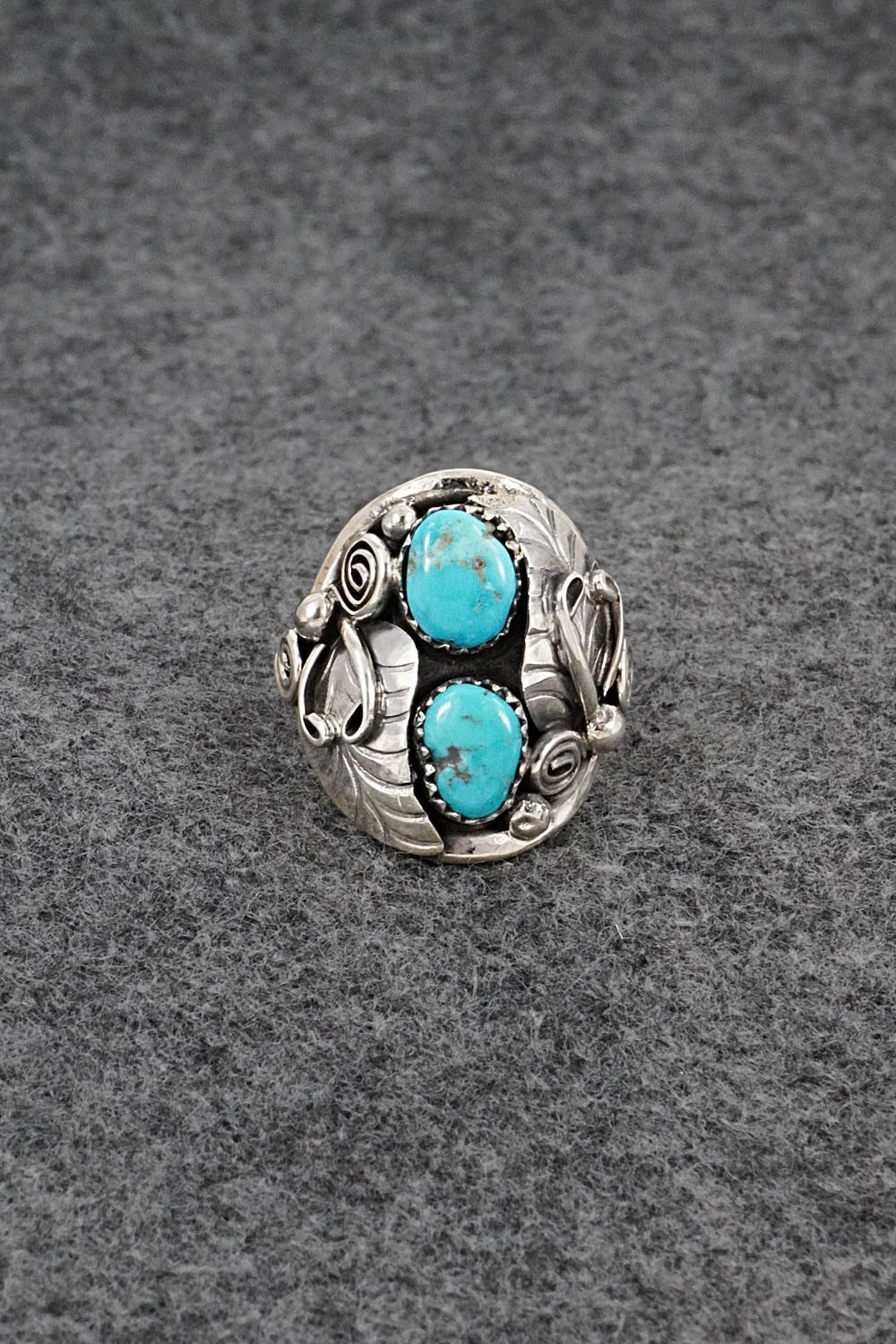 Turquoise & Sterling Silver Ring - Lorraine Brown - Size 10.75