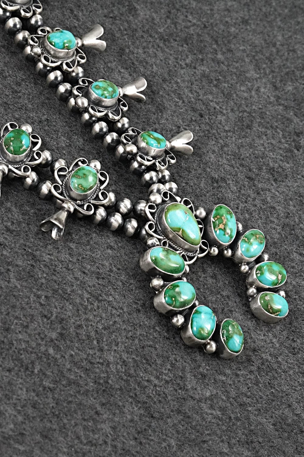 Turquoise & Sterling Silver Squash Blossom Set - Darrin Livingston