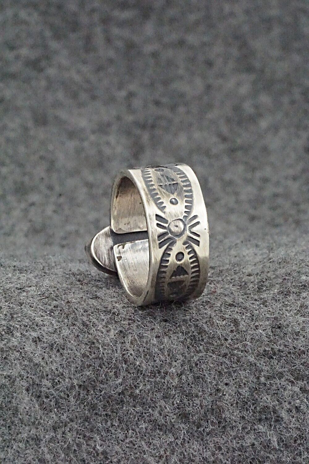 White Buffalo and Sterling Silver Ring - Raymond Coriz - Size 7 adj.