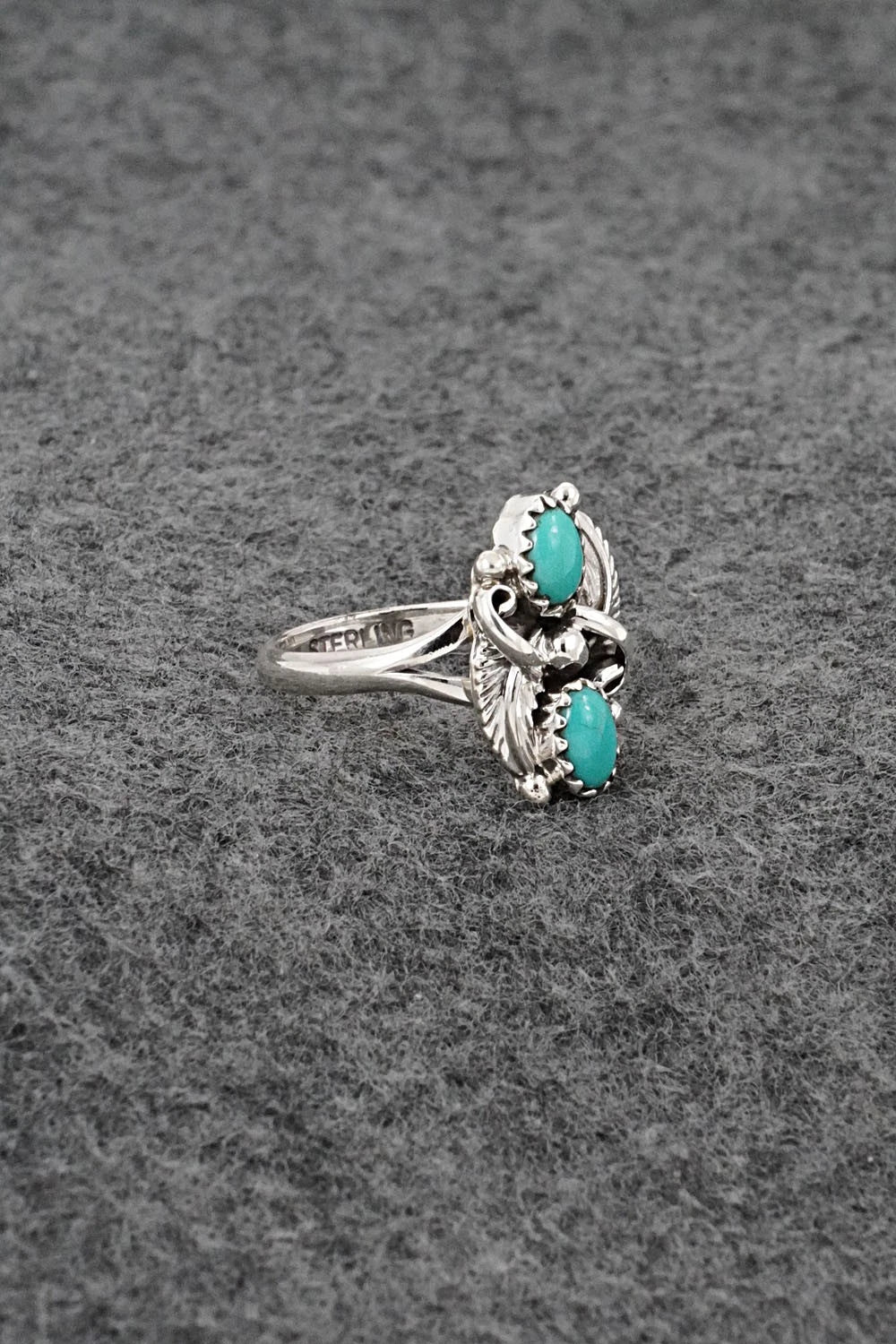 Turquoise and Sterling Silver Ring - Judy Largo - Size 7