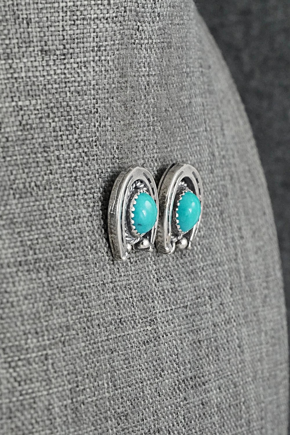 Turquoise & Sterling Silver Earrings - Annette Chiquito