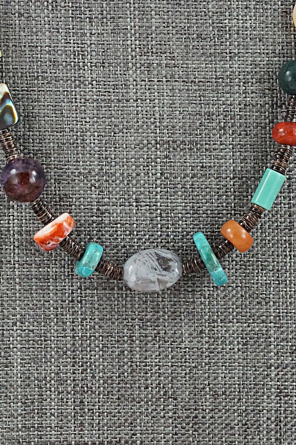 Multi-Stone and Sterling Silver Necklace - Helen Tsosie