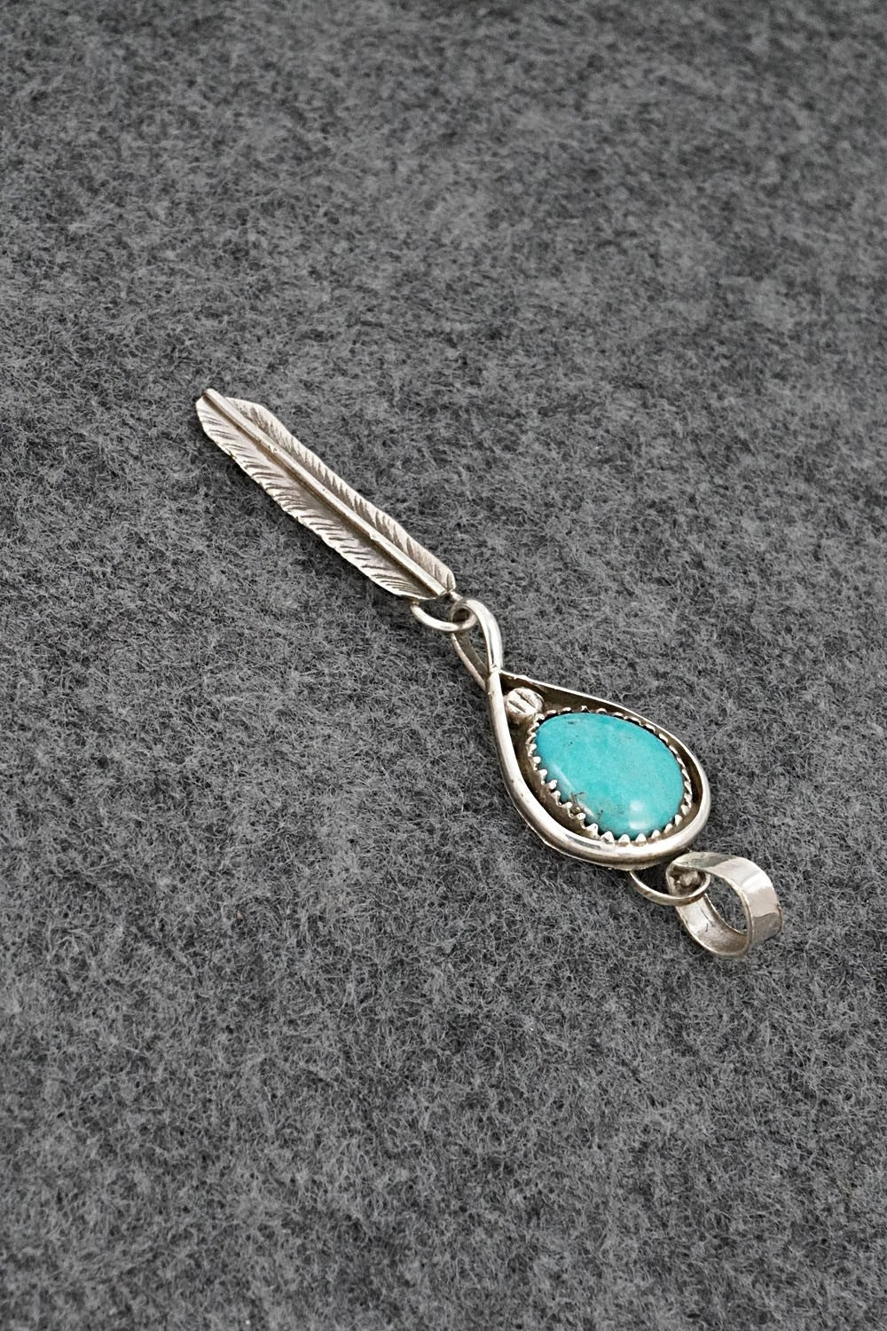 Turquoise & Sterling Silver Pendant - Priscilla Reeder