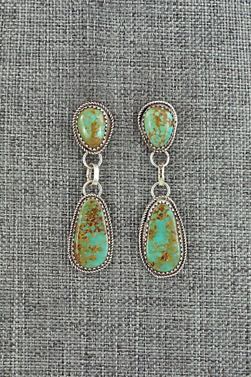 Turquoise & Sterling Silver Earrings - Ernest Hawthorne