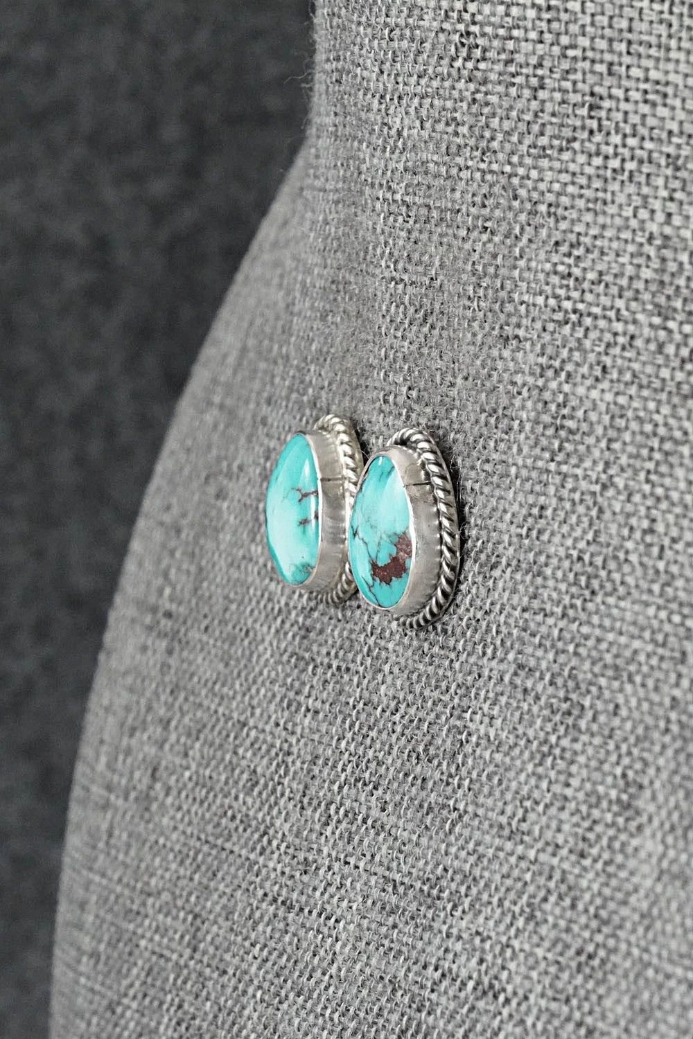 Turquoise & Sterling Silver Earrings - Eugene Gruber