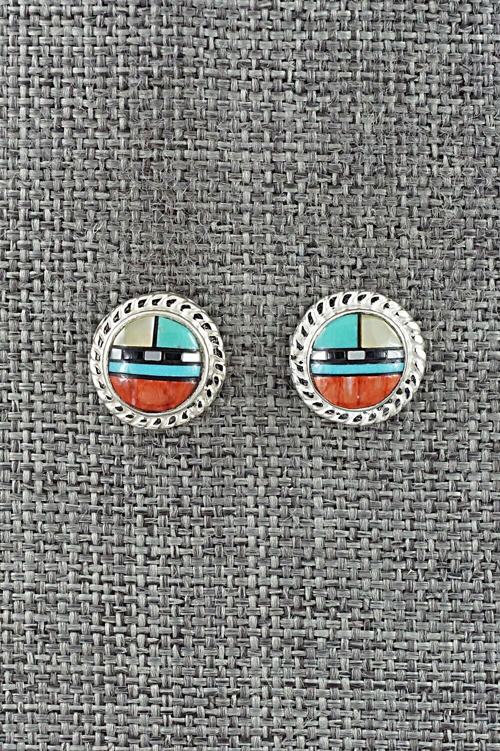 Multi-Stone & Sterling Silver Earrings - Delbert Kallestewa Jr.
