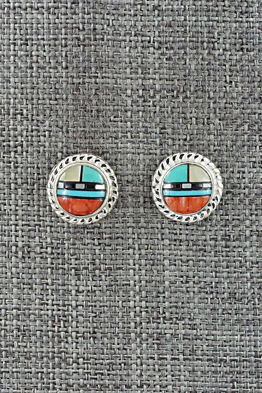Multi-Stone & Sterling Silver Earrings - Delbert Kallestewa Jr.