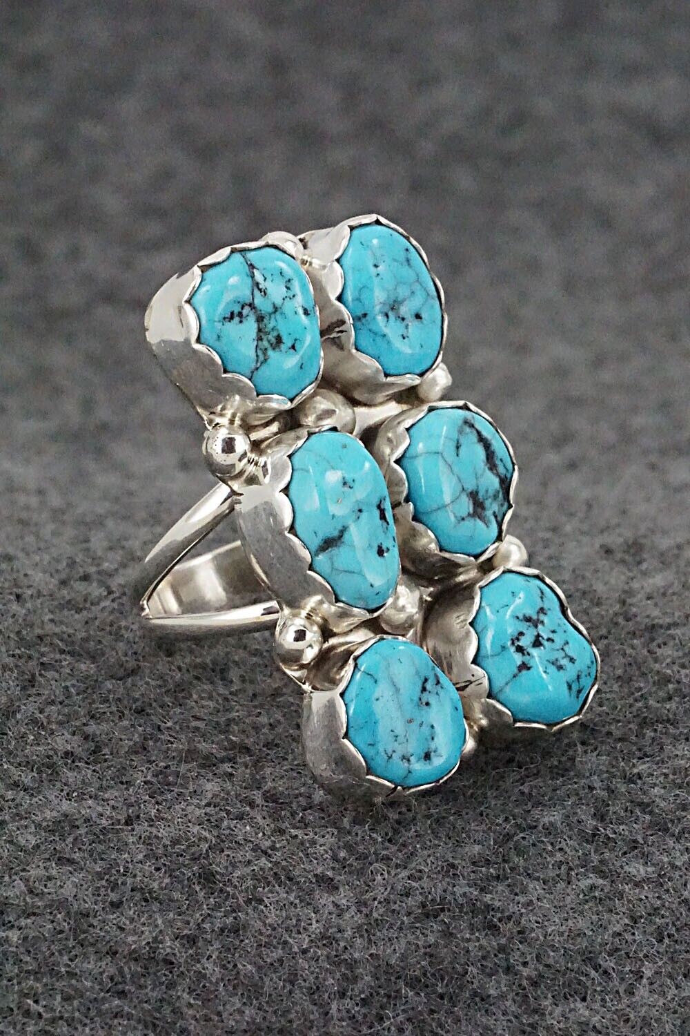 Turquoise & Sterling Silver Ring - Pearlene Spencer - Size 6.75