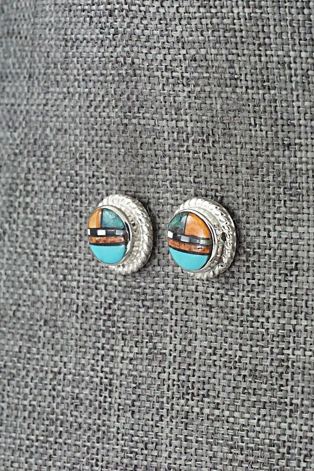 Multi-Stone & Sterling Silver Earrings - Delbert Kallestewa Jr.