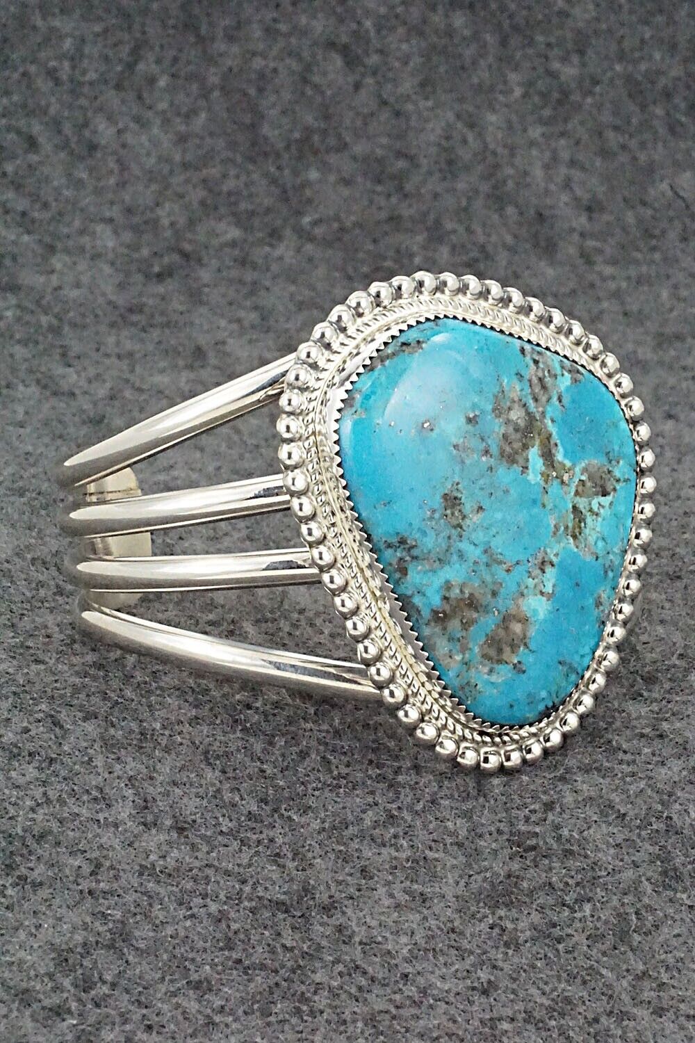 Turquoise & Sterling Silver Bracelet - Leslie Nez